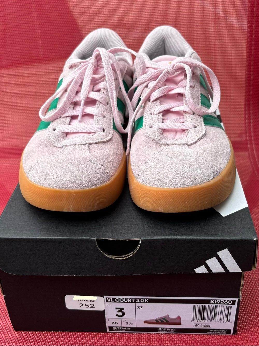 Adidas | VL Court 3.0 Pink Sneakers | Size 3